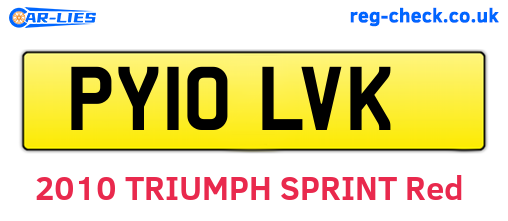 PY10LVK are the vehicle registration plates.