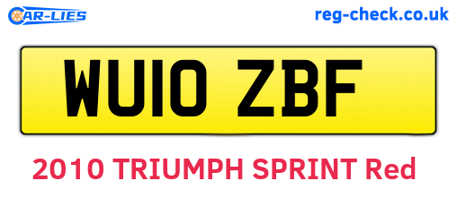 WU10ZBF are the vehicle registration plates.