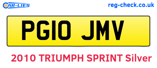 PG10JMV are the vehicle registration plates.
