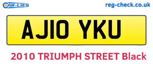 AJ10YKU are the vehicle registration plates.