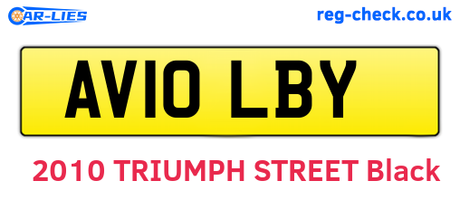 AV10LBY are the vehicle registration plates.