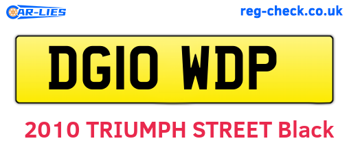 DG10WDP are the vehicle registration plates.