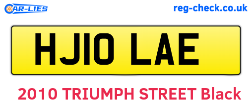 HJ10LAE are the vehicle registration plates.