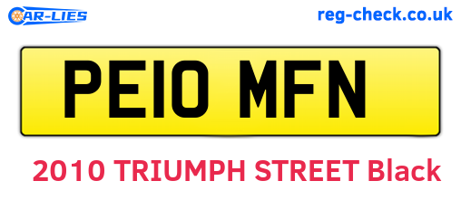 PE10MFN are the vehicle registration plates.
