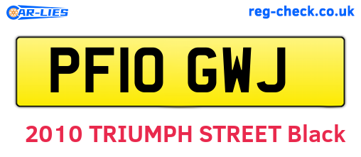 PF10GWJ are the vehicle registration plates.