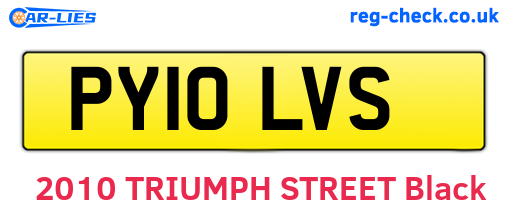 PY10LVS are the vehicle registration plates.