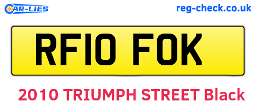 RF10FOK are the vehicle registration plates.