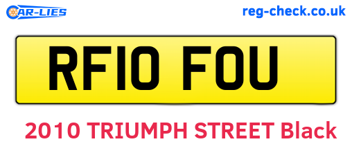 RF10FOU are the vehicle registration plates.
