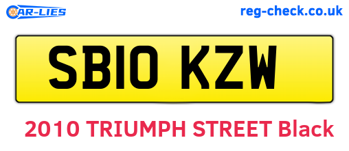 SB10KZW are the vehicle registration plates.
