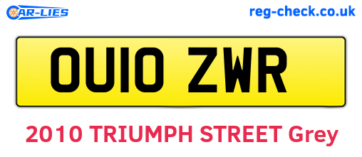 OU10ZWR are the vehicle registration plates.