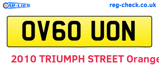 OV60UON are the vehicle registration plates.
