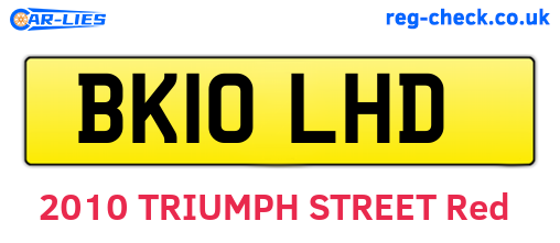 BK10LHD are the vehicle registration plates.