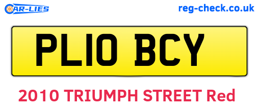 PL10BCY are the vehicle registration plates.