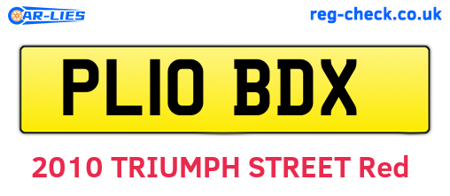 PL10BDX are the vehicle registration plates.