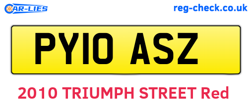 PY10ASZ are the vehicle registration plates.