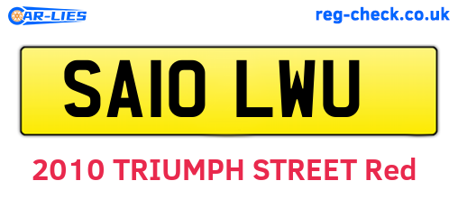 SA10LWU are the vehicle registration plates.