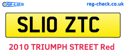 SL10ZTC are the vehicle registration plates.