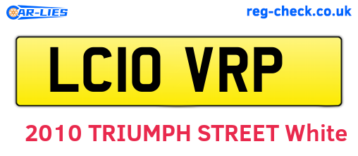 LC10VRP are the vehicle registration plates.