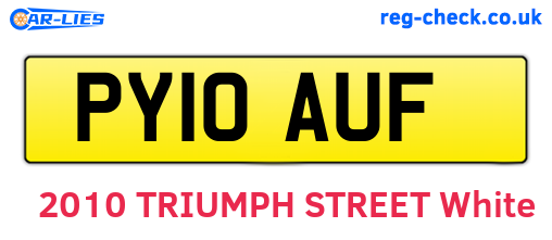 PY10AUF are the vehicle registration plates.