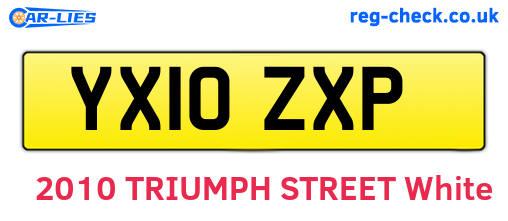 YX10ZXP are the vehicle registration plates.