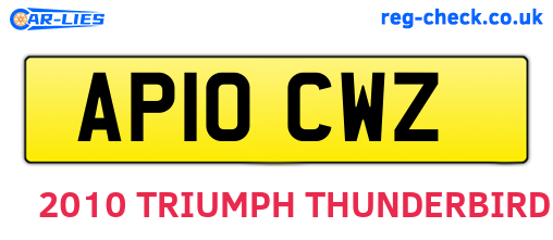 AP10CWZ are the vehicle registration plates.
