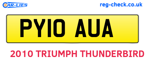 PY10AUA are the vehicle registration plates.