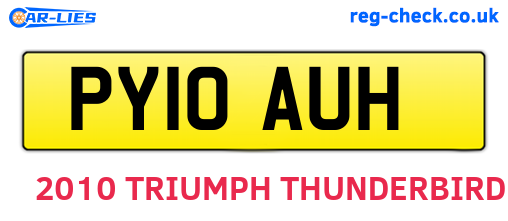 PY10AUH are the vehicle registration plates.