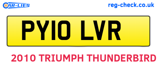 PY10LVR are the vehicle registration plates.
