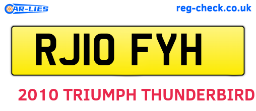 RJ10FYH are the vehicle registration plates.
