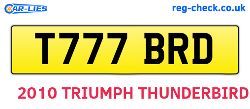 T777BRD are the vehicle registration plates.