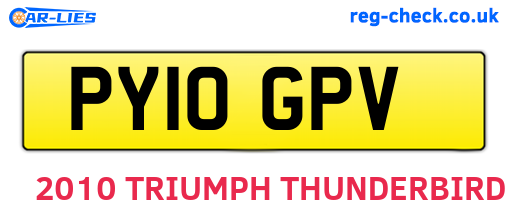 PY10GPV are the vehicle registration plates.