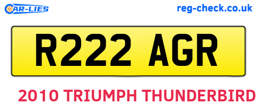 R222AGR are the vehicle registration plates.