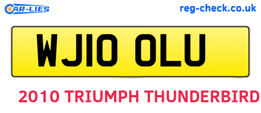WJ10OLU are the vehicle registration plates.