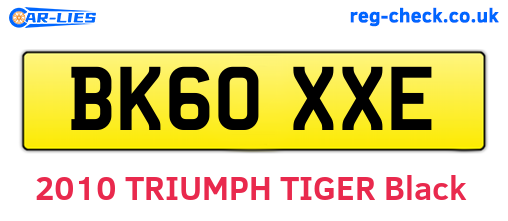 BK60XXE are the vehicle registration plates.