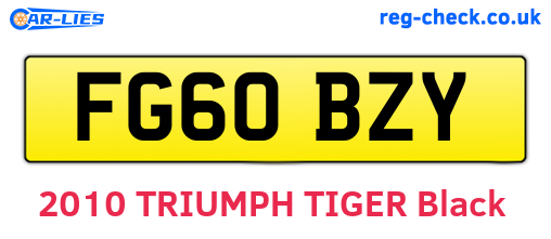 FG60BZY are the vehicle registration plates.