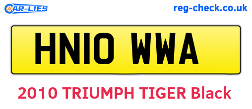 HN10WWA are the vehicle registration plates.