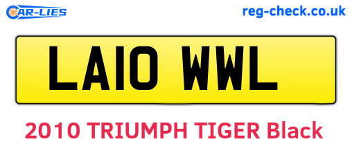 LA10WWL are the vehicle registration plates.