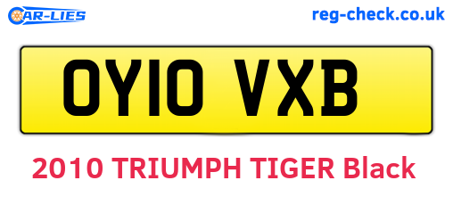 OY10VXB are the vehicle registration plates.