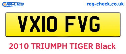 VX10FVG are the vehicle registration plates.