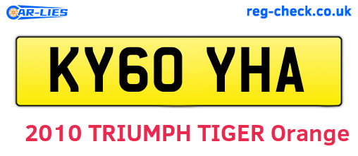KY60YHA are the vehicle registration plates.