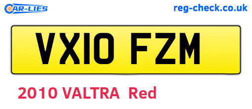 VX10FZM are the vehicle registration plates.