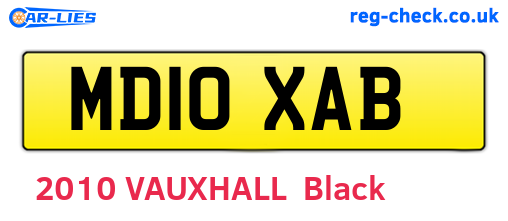 MD10XAB are the vehicle registration plates.