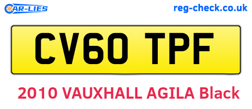 CV60TPF are the vehicle registration plates.
