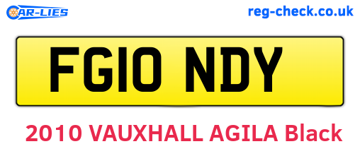 FG10NDY are the vehicle registration plates.