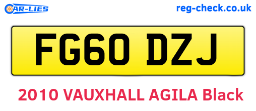 FG60DZJ are the vehicle registration plates.