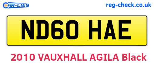 ND60HAE are the vehicle registration plates.