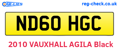 ND60HGC are the vehicle registration plates.
