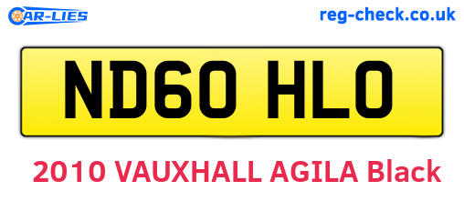 ND60HLO are the vehicle registration plates.