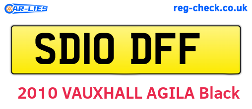 SD10DFF are the vehicle registration plates.