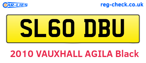 SL60DBU are the vehicle registration plates.